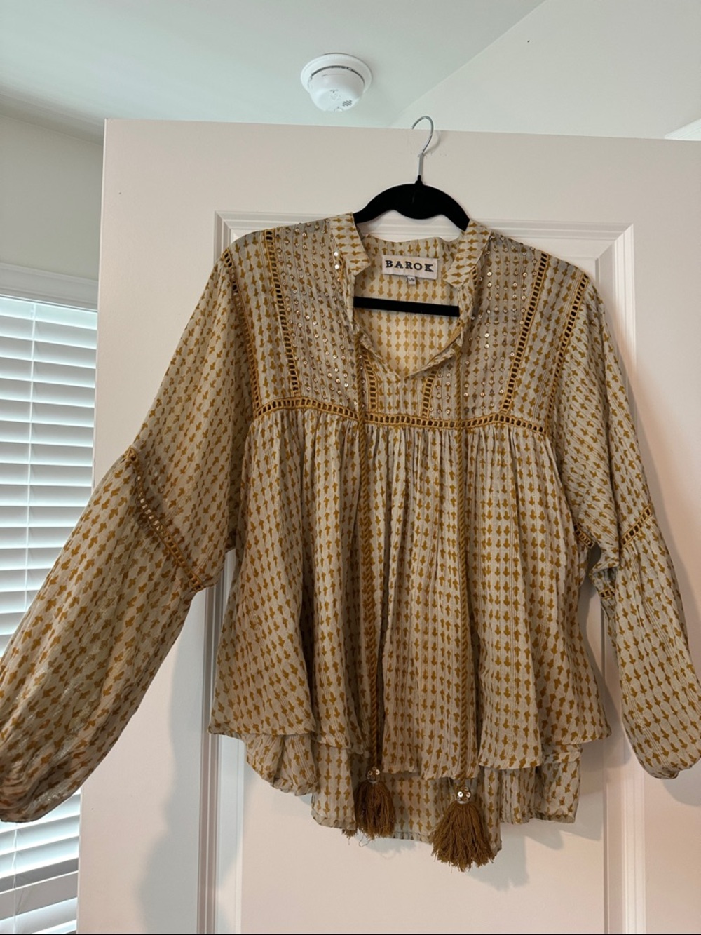 Barok Yellow/Gold Boho Peasant Blouse